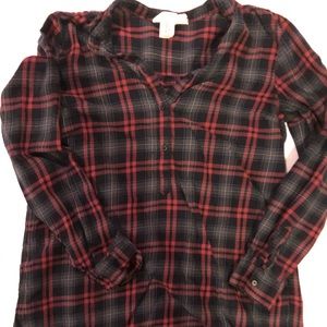 H&M Women’s Plaid Tshirt Dress with Pockets